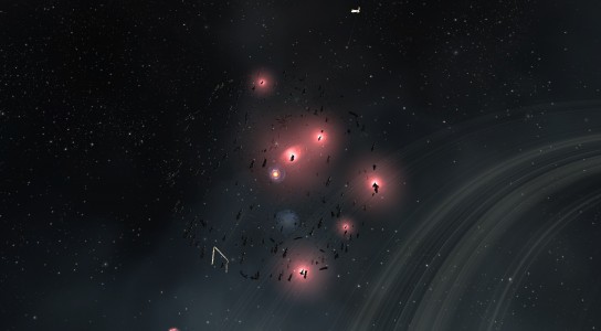 An Allied Proteus Fleet Landing in the FY0W-N System on a Perch over the M-OEE8 Gate